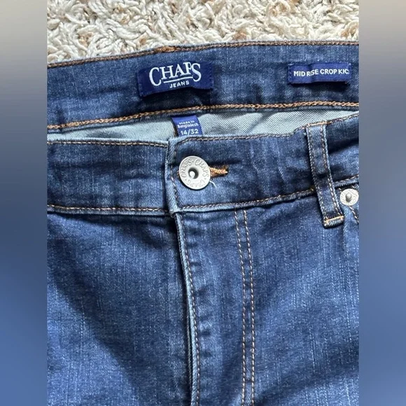 Chaps Dark Blue Flare Women's Jeans 14/32 - Picture 3 of 12